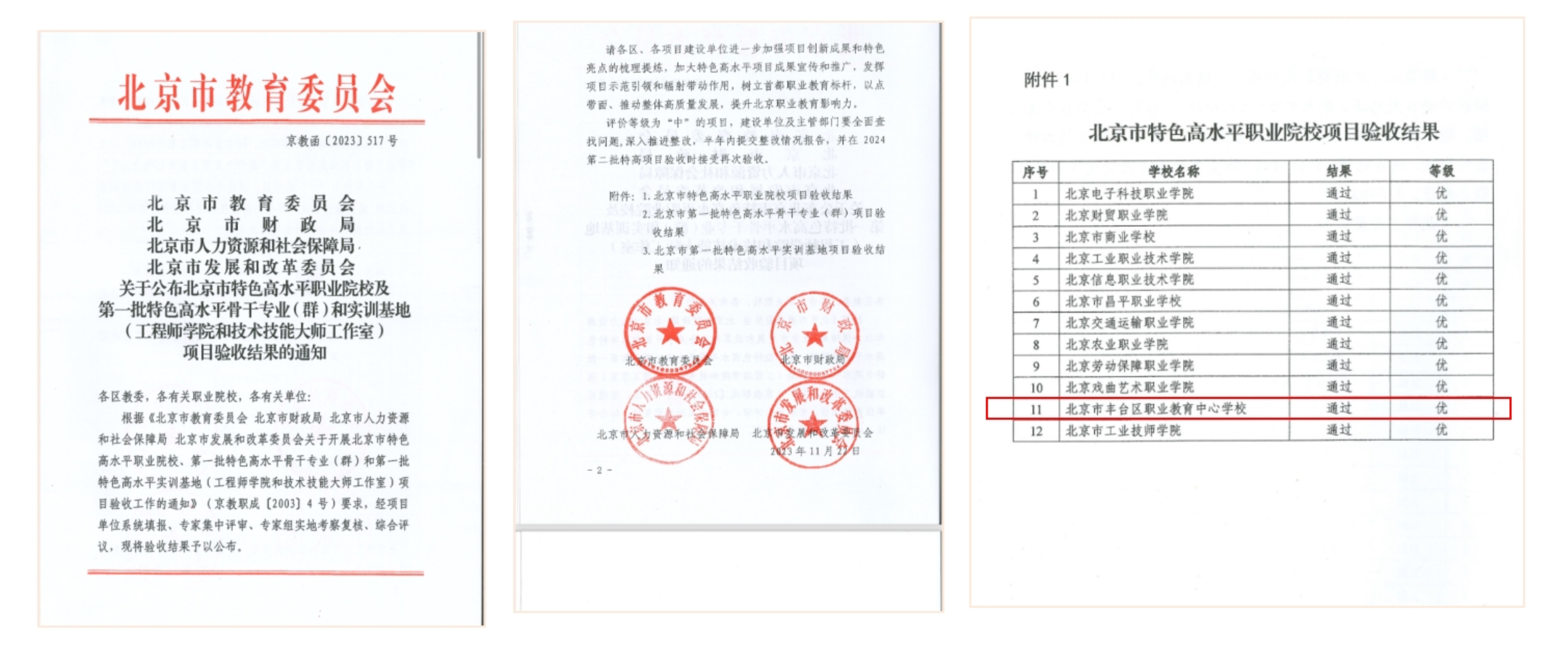 北京市特色高水平职业院校